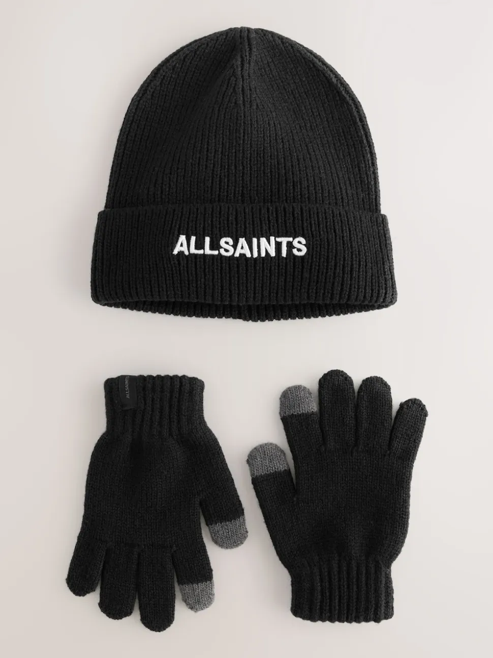 Noir - Ensemble bonnet et gants smALLSAINTS logo