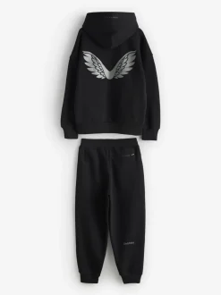 Noir - Ensemble Castore Sweat-shirt à capuche et Survêtement oversize