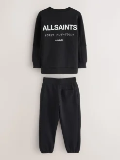 Noir - Ensemble sweat-shirt et joggings smALLSAINTS Underground oversize à empiècement texturé
