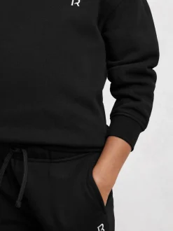 Noir - Ensemble sweat-shirt et survêtement Reiss Avery en mélange de coton