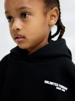 Noir - Ensemble Sweat-shirt à capuche et Survêtement à slogan (3mois-7ans)