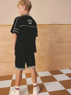 Noir - Ensemble t-shirt et short universitaire (3-16ans)