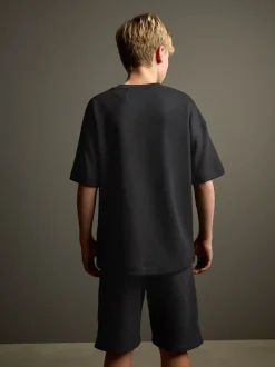 Noir - Ensemble t-shirt et short à manches courtes (3-16ans)