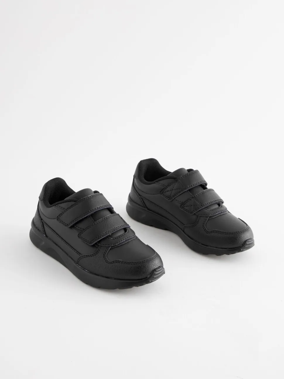 Noir - Fermeture par contact Chaussures d'école en cuir