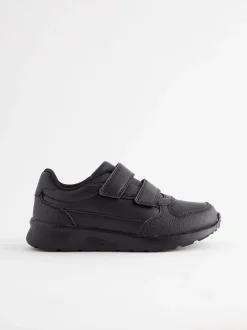 Noir - Fermeture par contact Chaussures d'école en cuir