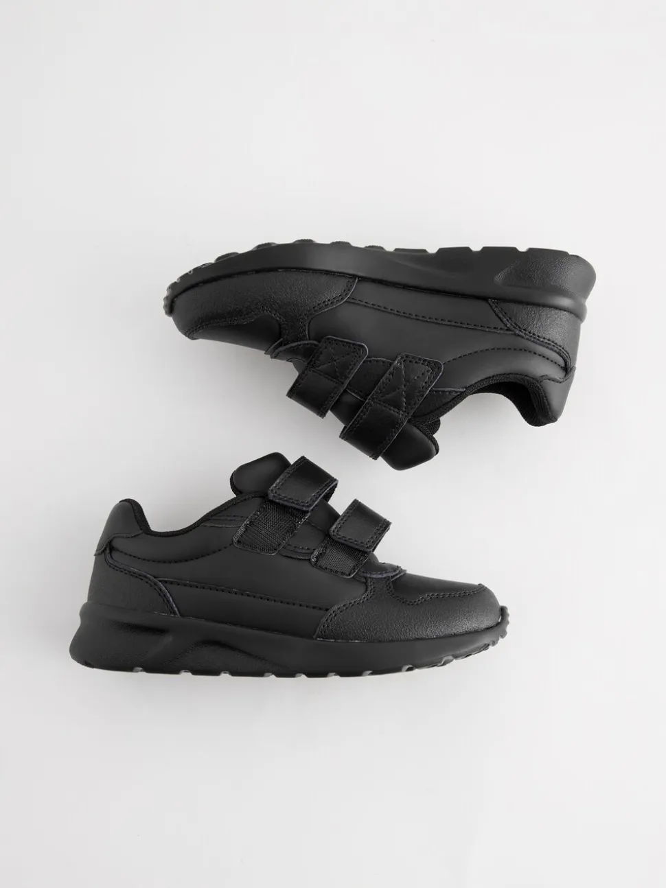 Noir - Fermeture par contact Chaussures d'école en cuir