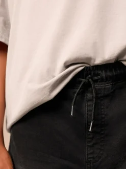 Noir - Jean cargo à taille élastique (3-16ans)