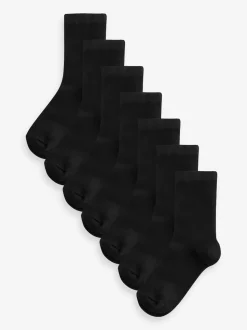 Noir - Lot 7 chaussettes haut de gamme riches en bambou