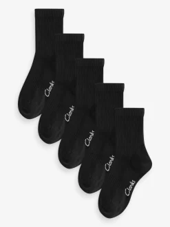 Noir - Lot de 5 chaussettes Clarks Sporty School