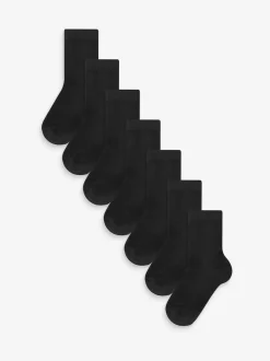 Noir - Lot de 7 paires de chaussettes à semelle intérieure rembourrée