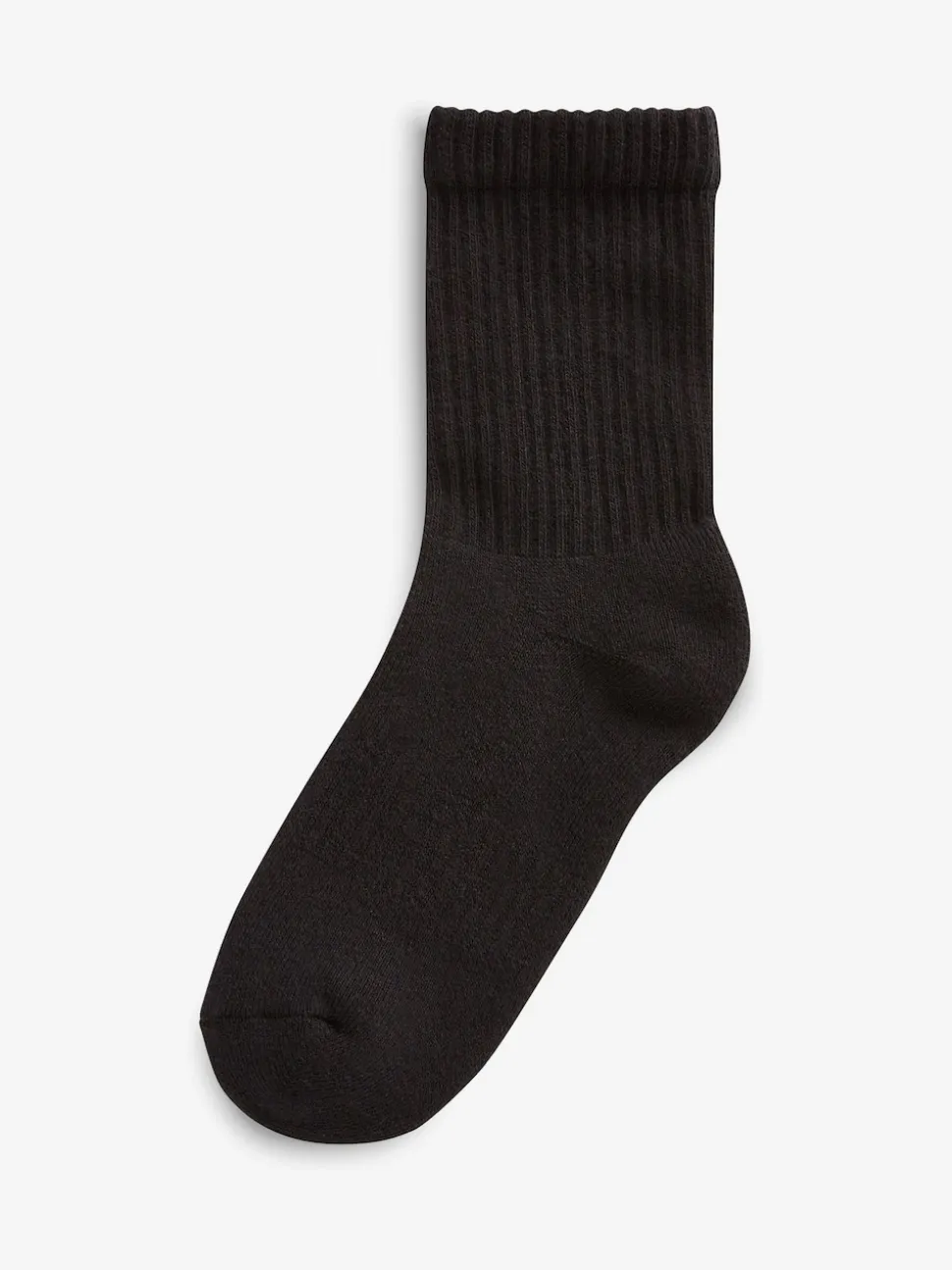 Noir - Lot de 5 paires de chaussettes côtelées en coton majoritaire à semelle intérieure rembourrée