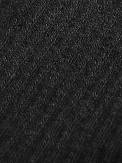 Noir - Lot de 5 paires de chaussettes côtelées en coton majoritaire à semelle intérieure rembourrée