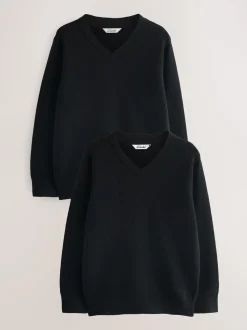 Noir - Lot de 2 pulls Clarks unisexes en maille pour l’école