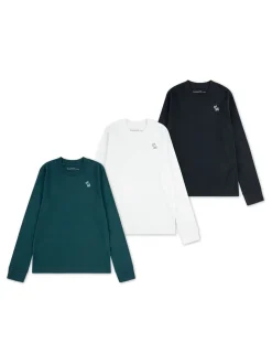 Noir - Lot de 3 t-shirts Abercrombie & Fitch à manches longues