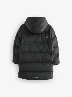 Noir - Manteau bouffant long imperméable doublé de polaire (3-17yrs)