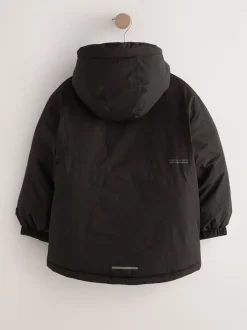 Noir - Manteau matelassé intérieur imperméable (3-16ans)