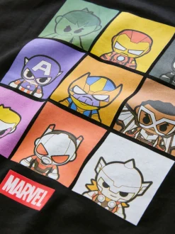 Noir - Marvel Avengers T-shirt Manches courtes (3-16ans)