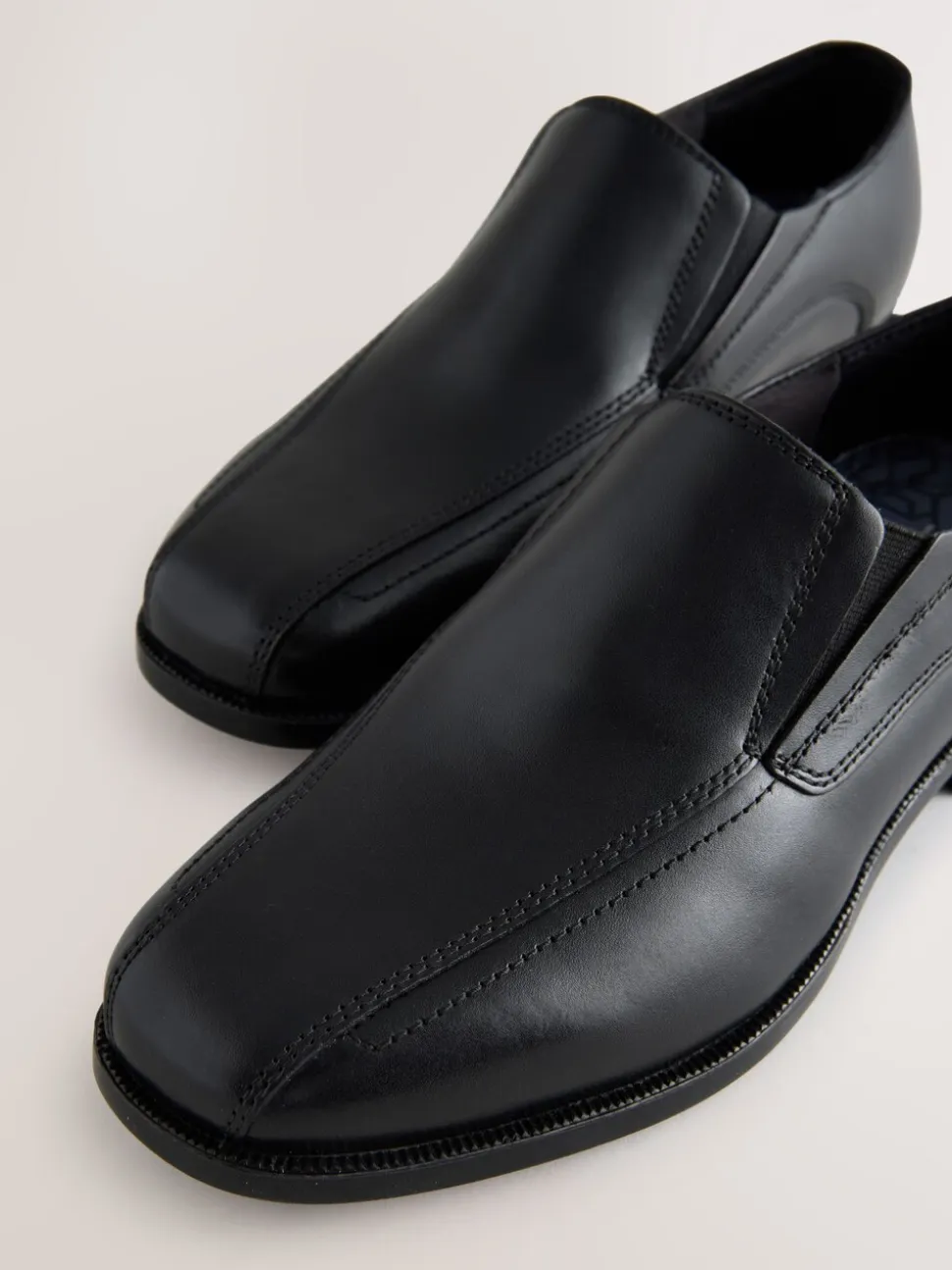 Noir - Mocassins en cuir pour l’école