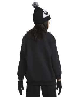 Noir - Nike ensemble bonnet et gants à pompons Swoosh