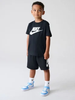 Noir - Nike ensemble t-shirt et short Little Kids Club