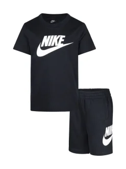 Noir - Nike ensemble t-shirt et short Little Kids Club