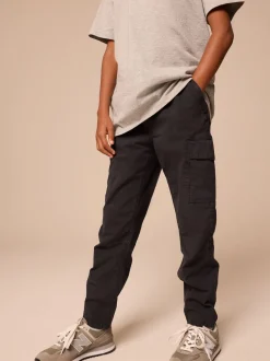 Noir - Pantalon cargo fuselé (3-16ans)