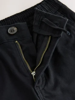 Noir - Pantalon chino à taille élastique Coupe classique (3-16ans)