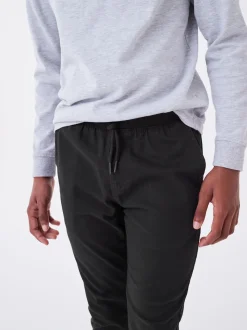Noir - Pantalon Pull-On à Taille Côtelée (3-16ans)