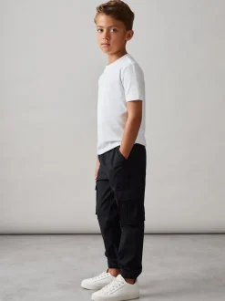 Noir - Pantalon Reiss Lucian en tissu technique avec cordon de serrage