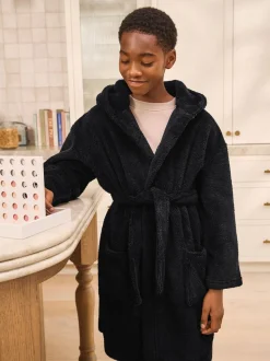 Noir - Peignoirs en laine polaire (1.5-16ans)