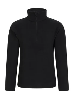 Noir - Polaire Mountain Warehouse Camber II à demi-fermeture éclair pour enfant