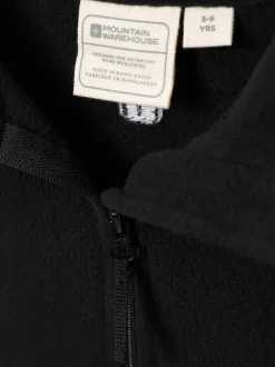 Noir - Polaire Mountain Warehouse Camber II à demi-fermeture éclair pour enfant
