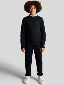 Noir - Pull Lyle & Scott Garçons en maille à Col rond