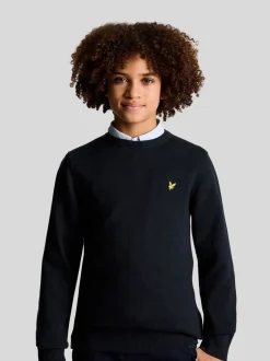 Noir - Pull Lyle & Scott Garçons en maille à Col rond