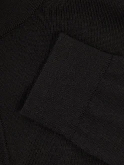 Noir - Pull Reiss Blackhall à quart de zip en laine mérinos