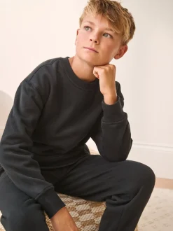 Noir - Pyjama simple en laine polaire (3-16yrs)