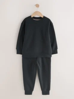 Noir - Pyjama simple en laine polaire (3-16yrs)