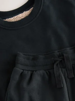 Noir - Pyjama simple en laine polaire (3-16yrs)