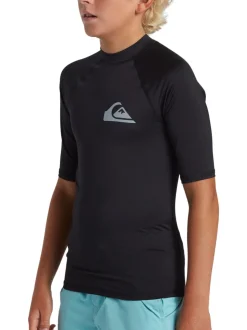 Noir - Quiksilver Jeunes Manches courtes UPF50 Gilet anti-éclaboussures