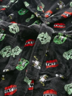 Noir - Robe en polaire Minecraft (5-16ans)