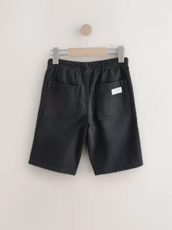 Noir - Short Bermuda Pull On en jean (3-16ans)