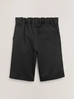 Noir - Short d'école à devant plat (3-14ans)