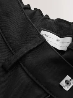 Noir - Short d'école à devant plat (3-14ans)