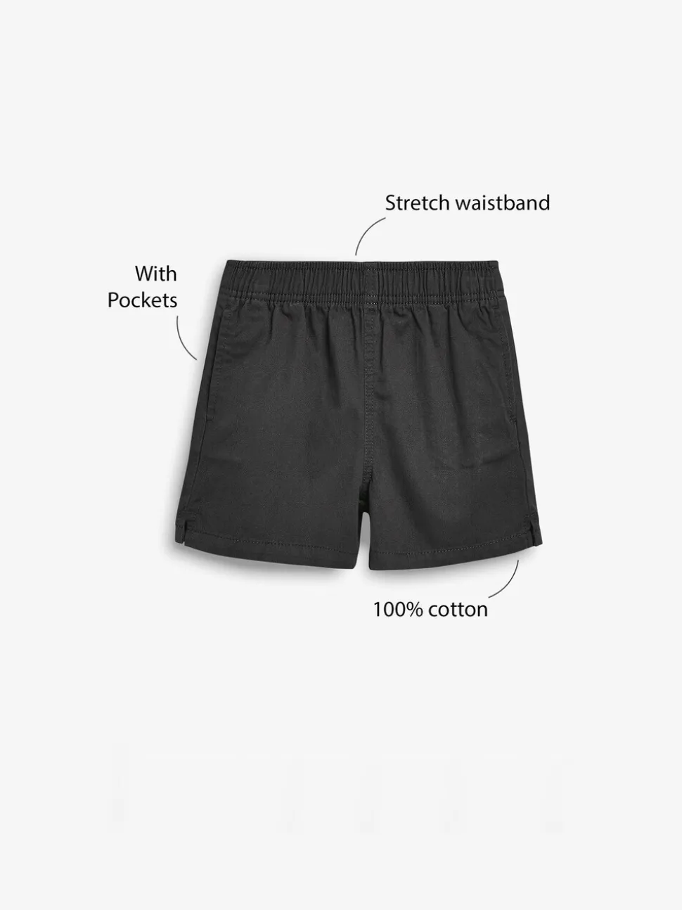 Noir - Short de sport de rugby (3-16ans)