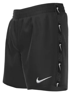 Noir - Short de volley Nike Swim Logo Tape 4 Inch