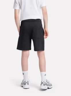 Noir - Short en coton New Balance French terry à logo empilé