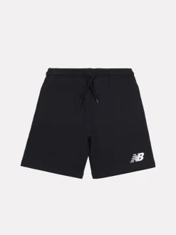 Noir - Short en coton New Balance French terry à logo empilé
