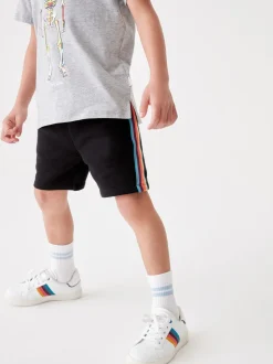 Noir - Short en molleton à rayures Paul Smith Junior Artist garçon