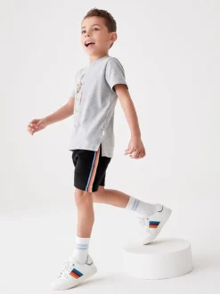 Noir - Short en molleton à rayures Paul Smith Junior Artist garçon