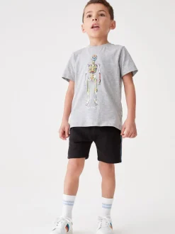 Noir - Short en molleton à rayures Paul Smith Junior Artist garçon